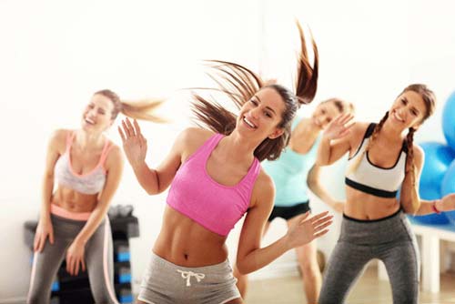 Group of women working out and having fun