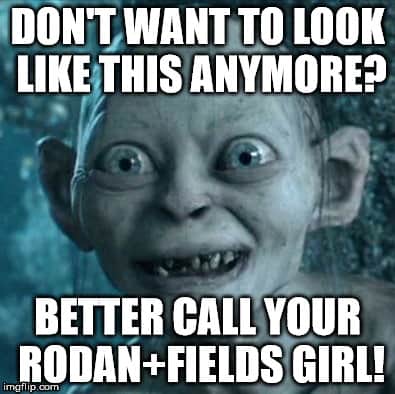gollum rodan and fields meme